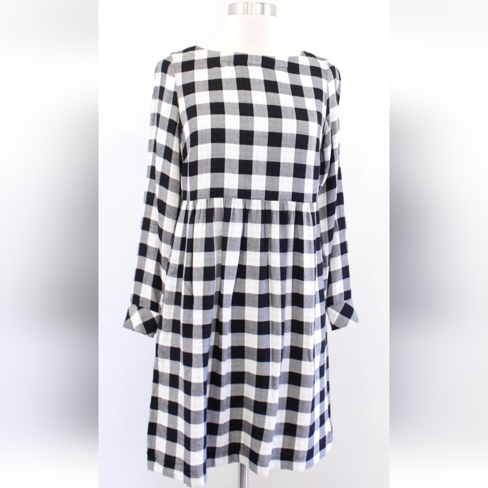 J. Jill Black and White Buffalo Check Midi Dress - Picture 2 of 8